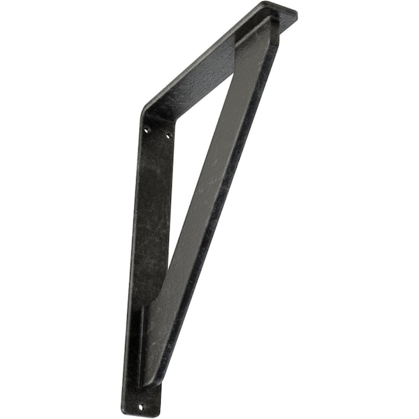 Ekena Millwork Traditional Wrought Iron Bracket, (Single center brace), Antiqued Silver 1 1/2"W x 5 1/2"D x 8"H BKTM01X05X08STRASV - main